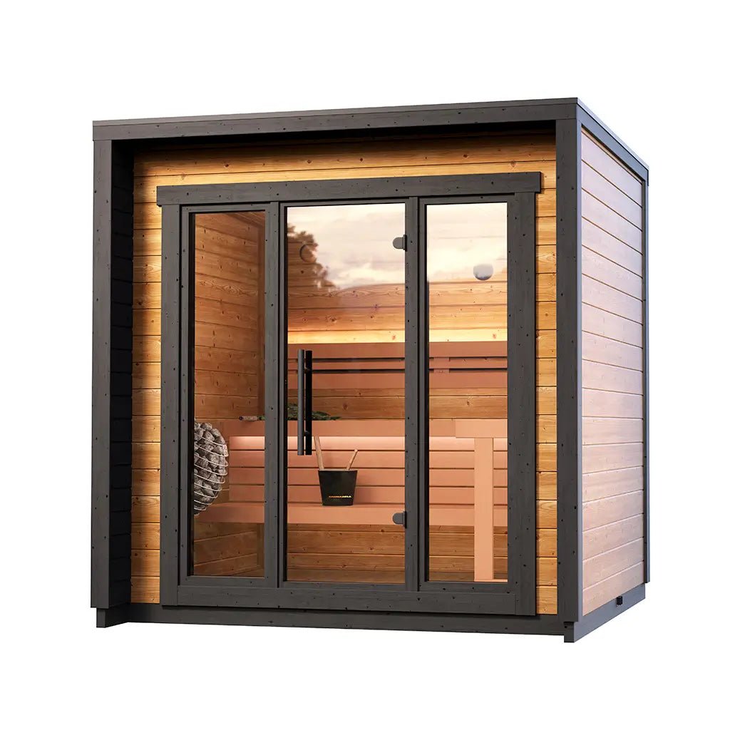 Patio XS Outdoor Sauna Bundle – HUUM Drop 9 kW with Wi - Fi Controller - SaunaForSale