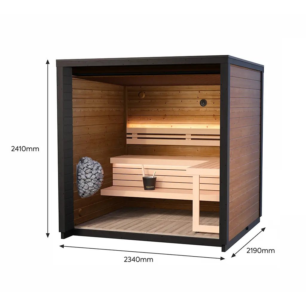 Patio XS Outdoor Sauna Bundle – HUUM Drop 9 kW with Wi - Fi Controller - SaunaForSale