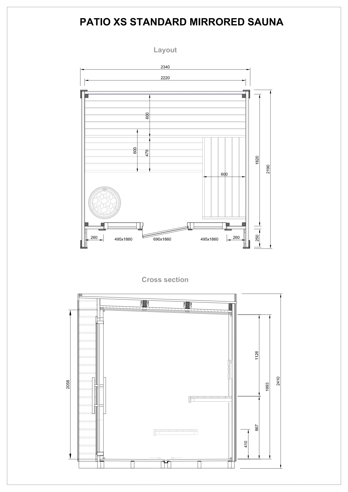 Patio XS Outdoor Sauna Bundle – HUUM Drop 9 kW with Wi - Fi Controller - SaunaForSale