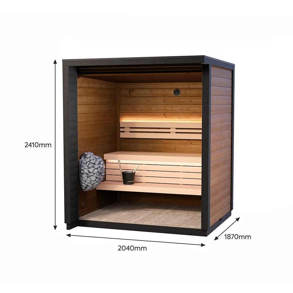 Patio XXS Outdoor Sauna Bundle – HUUM Drop 7.5 kW with Wi - Fi Controller - SaunaForSale