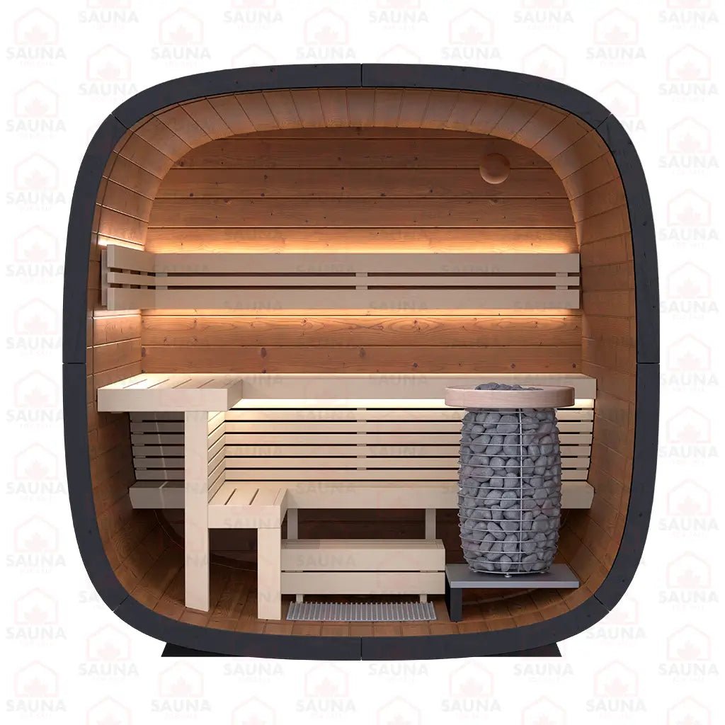Round Cube MINI Outdoor Sauna Bundle – HUUM Drop 9 kW with Wi - Fi Controller - SaunaForSale