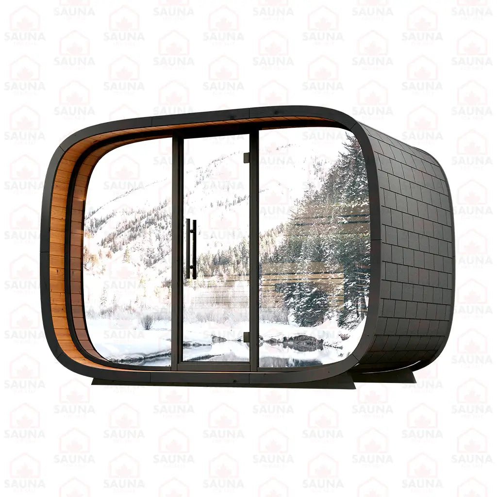Round Cube RELAX Outdoor Sauna Bundle – HUUM Hive Mini 10.5 kW with Wi - Fi Controller - SaunaForSale