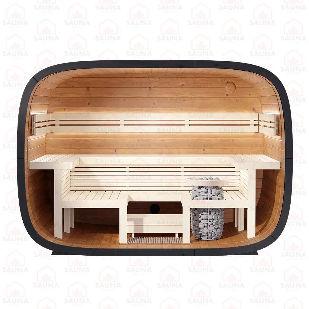 Round Cube RELAX Outdoor Sauna Bundle – HUUM Hive Mini 10.5 kW with Wi - Fi Controller - SaunaForSale