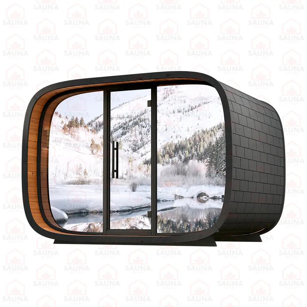 Round Cube SINGLE Outdoor Sauna Bundle – HUUM Hive 12 kW with Wi - Fi Controller - SaunaForSale
