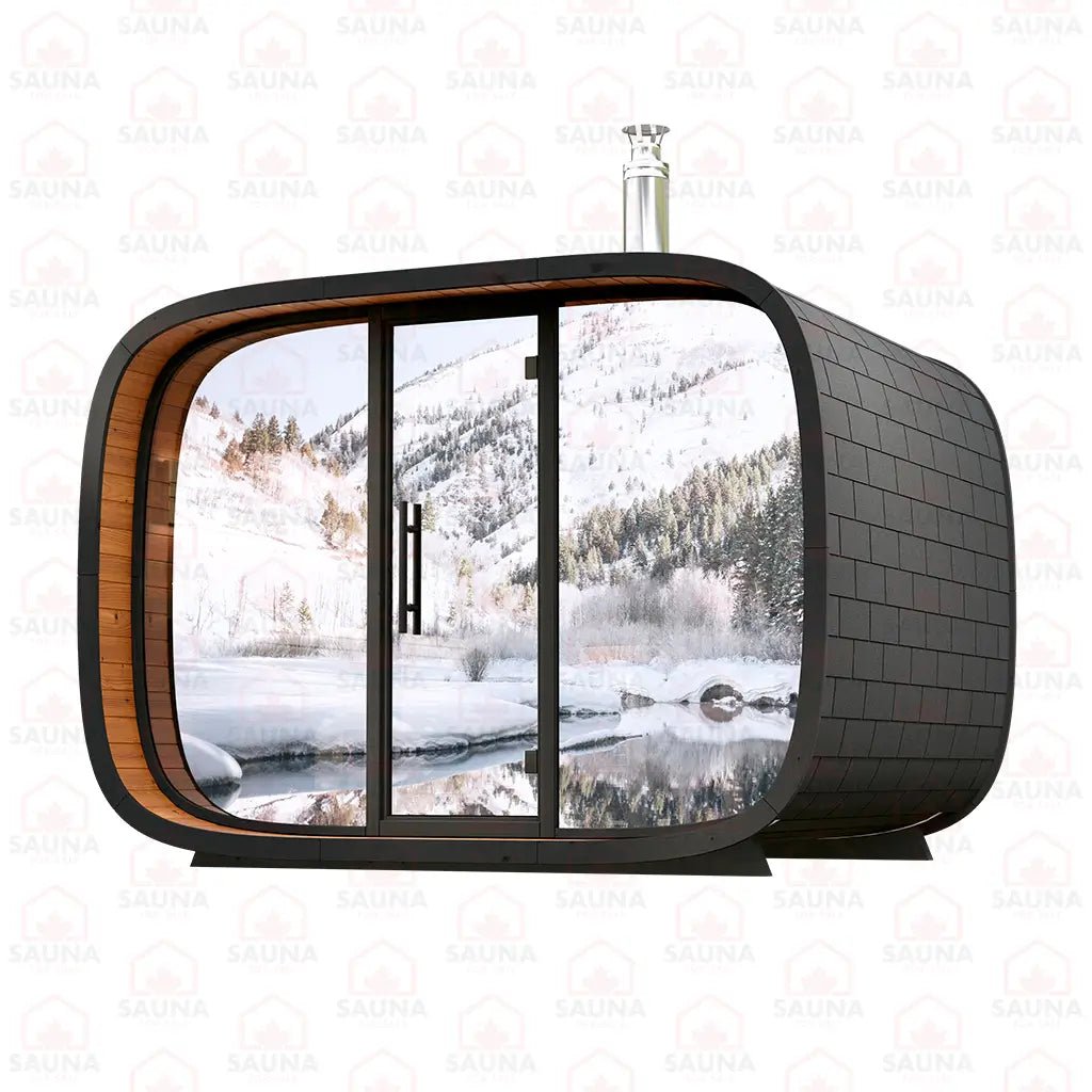 Round Cube SINGLE Outdoor Sauna Bundle – HUUM Hive 12 kW with Wi - Fi Controller - SaunaForSale