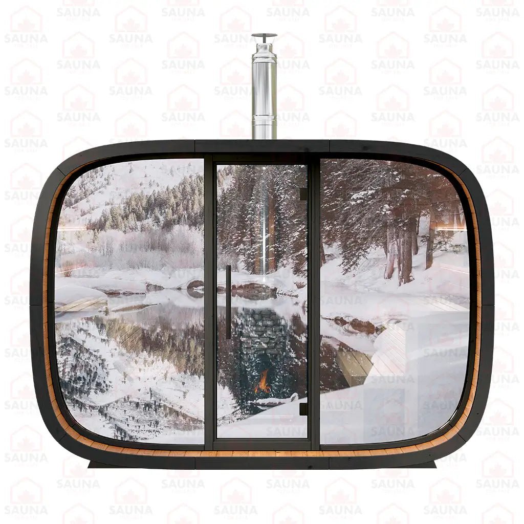 Round Cube SINGLE Outdoor Sauna Bundle – HUUM Hive 12 kW with Wi - Fi Controller - SaunaForSale