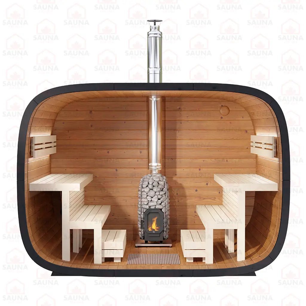 Round Cube SINGLE Outdoor Sauna Bundle – HUUM Hive 12 kW with Wi - Fi Controller - SaunaForSale